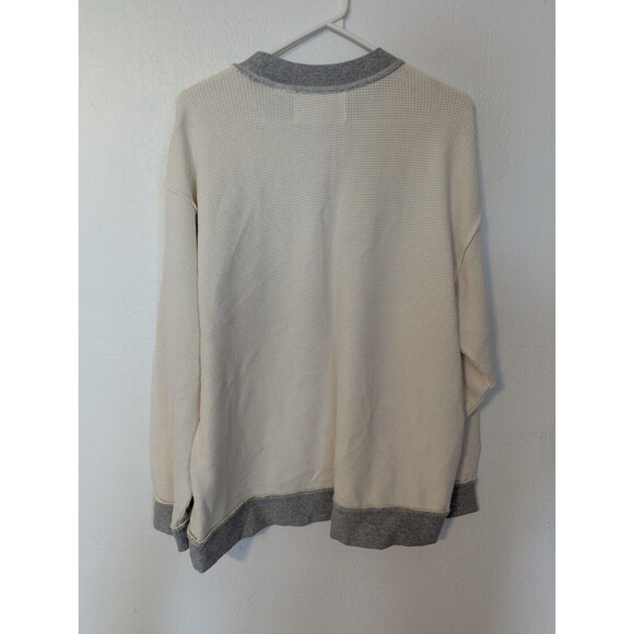 Pacsun X Budweiserb Women's Cream and Grey Waffle Sweatshirt Size Medium - Picture 4 of 7